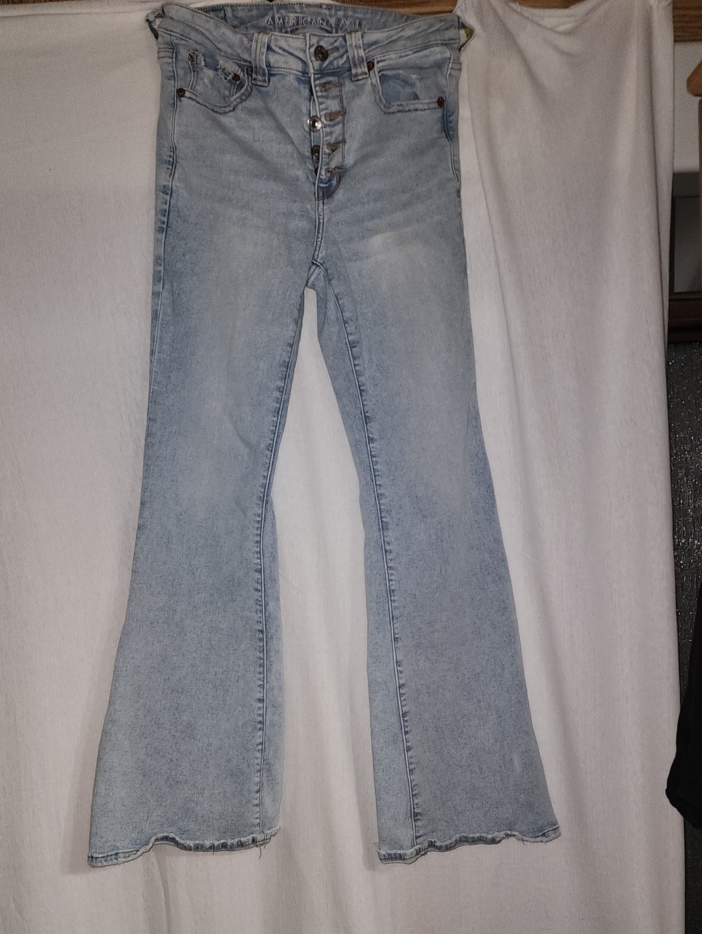 American Eagle Outfitters Next Level Stretch Light Wash Flare Jeans